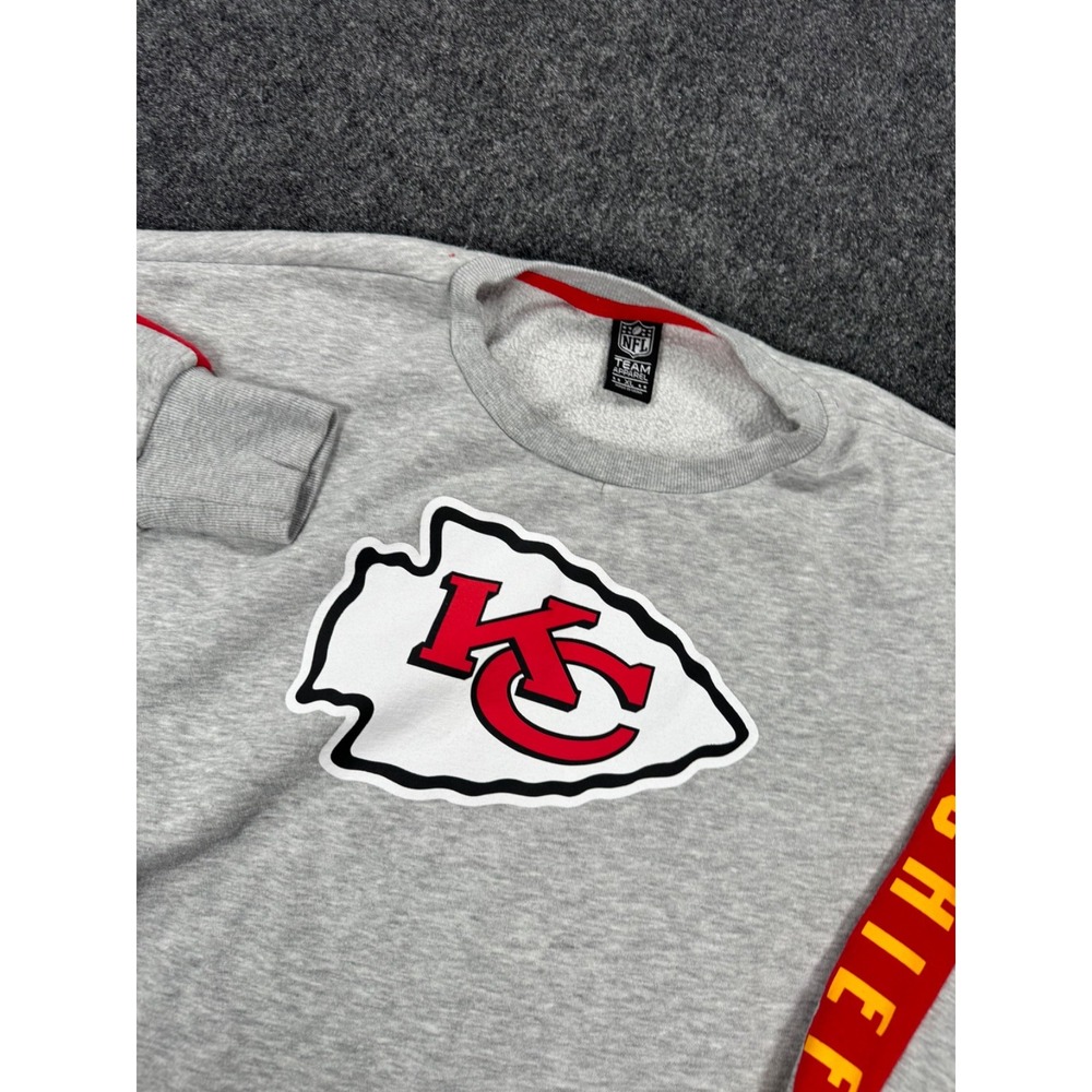 Kansas City Chiefs Womens XL Cropped Crewneck Sweatshirt NFL Team Apparel Gray